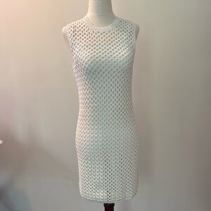 Theory White Sleeveless Sheath Mini Dress